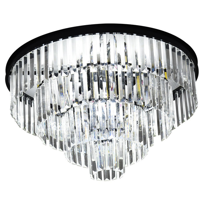 Brionne Crystal Tiered Flush Mount Chandelier 60/80cm Gold/Black