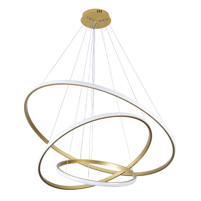 Emma 3-Ring LED Pendant Light – Black/Gold