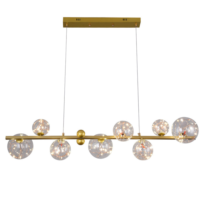 Lyra Linear 8/12 Orb Gold LED Pendant Light