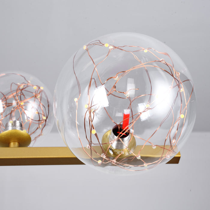 Lyra Linear 8/12 Orb Gold LED Pendant Light