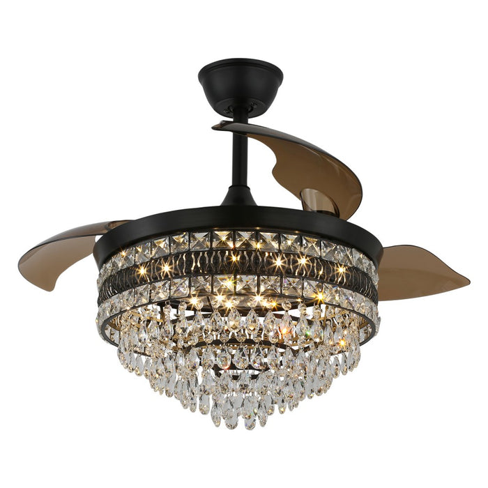 Windora Valencia 42" Crystal Chandelier DC Ceiling Fan w/ 3CCT Dimmable LED