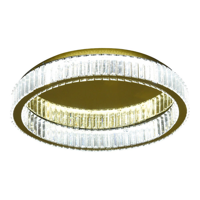 Olympia 62W Tri-Colour Dimmable Crystal Ring Chandelier – 59cm