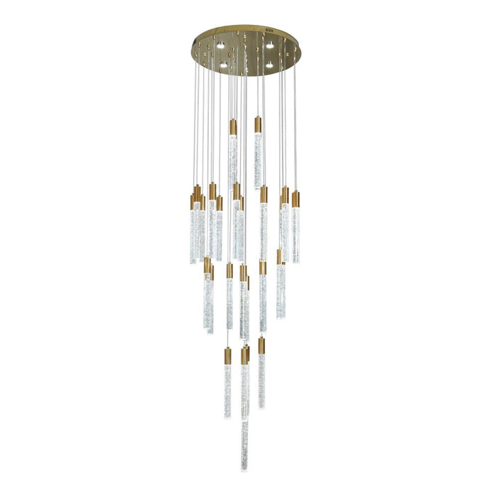 Aroha 30-Head Spiral Crystal Chandelier – Tri-Colour