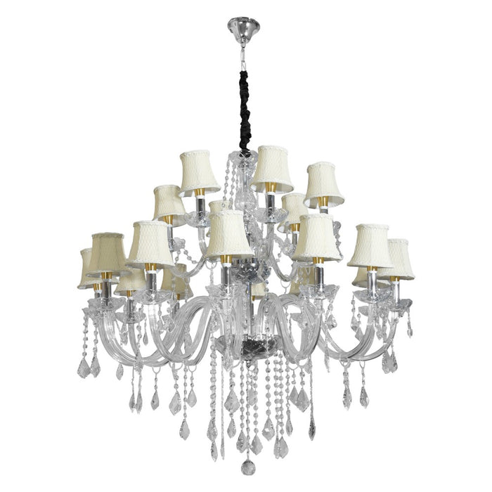 Juliette 18-Light Crystal Chandelier with Shades – 100cm