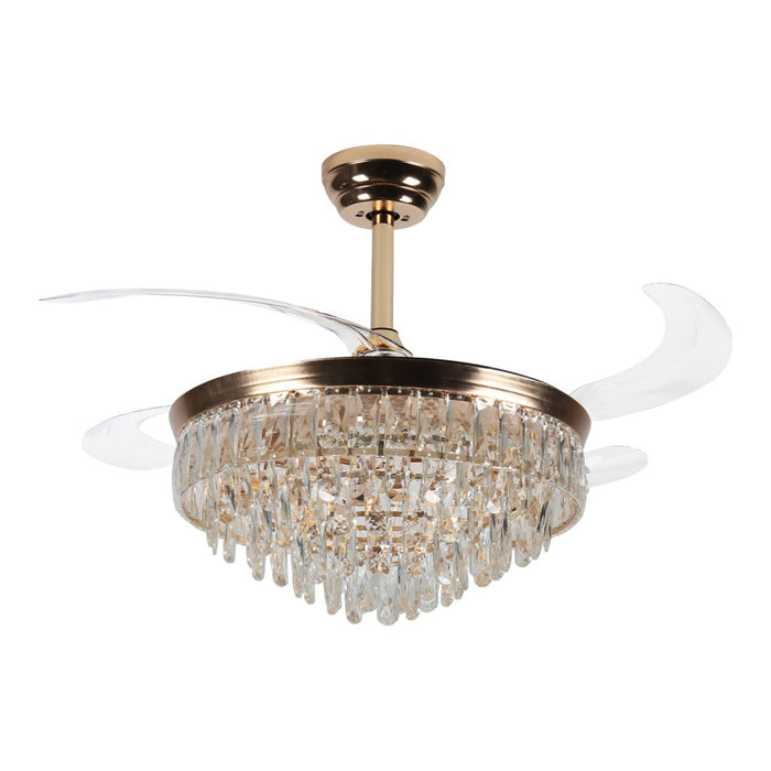 Windora Seraphina 42" Crystal Cascade DC Ceiling Fan w/ 3CCT LED Remote Control