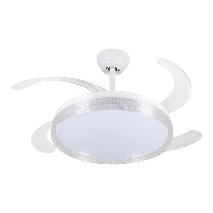 Windora Liora 42" White Weave DC Ceiling Fan w/ 3CCT LED Remote Control