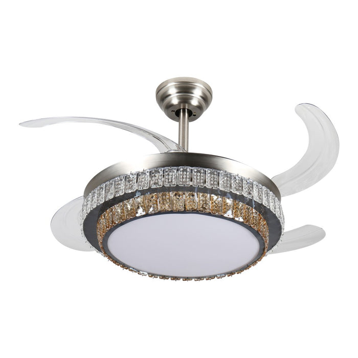 Windora Eloria 42" Dual-Tone Crystal DC Ceiling Fan w/ 3CCT LED Remote Control