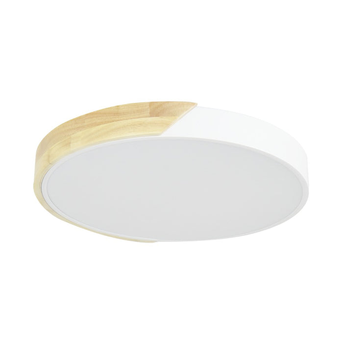 Elwyn 36W Wood Accent Tri-Colour Ceiling Oyster Light – 40cm