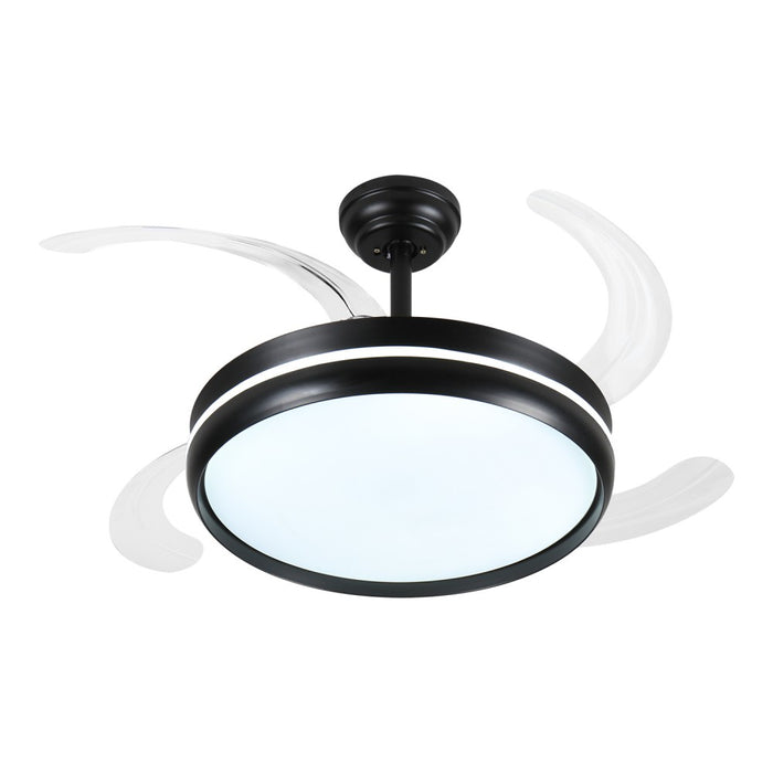 Windora Cyra 42" Black Halo DC Ceiling Fan w/ 3CCT LED Remote Control