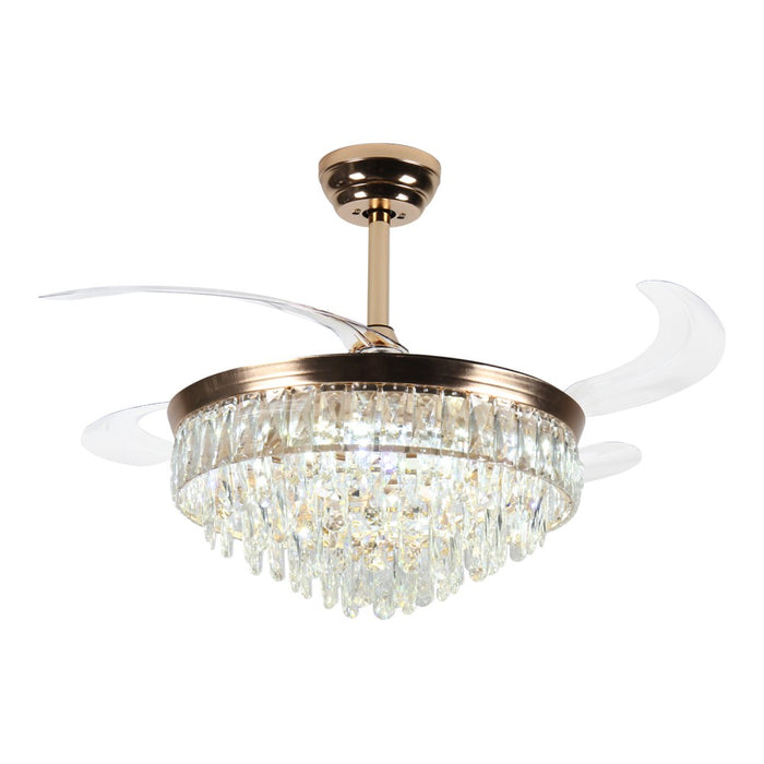 Windora Seraphina 42" Crystal Cascade DC Ceiling Fan w/ 3CCT LED Remote Control