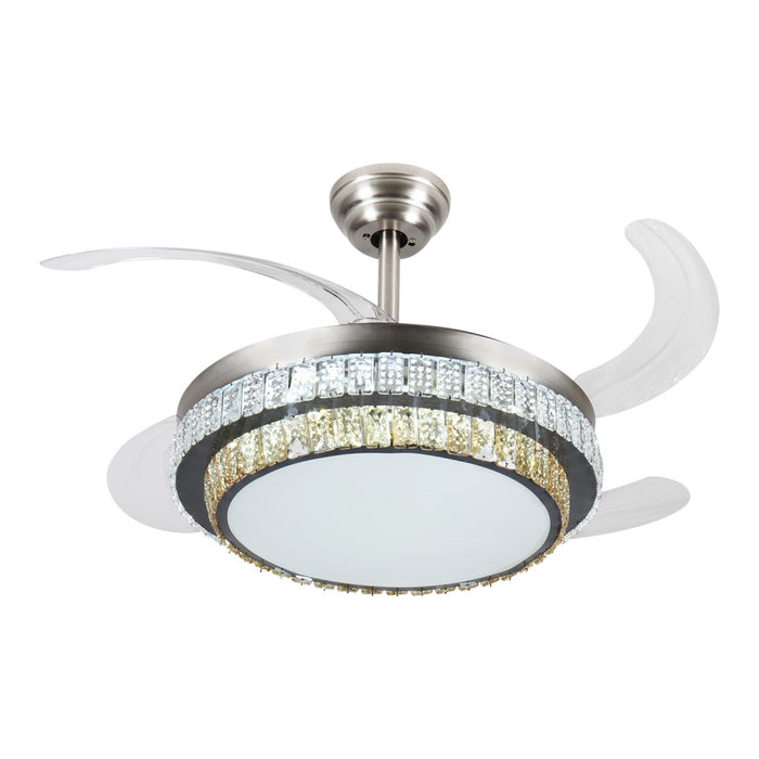 Windora Eloria 42" Dual-Tone Crystal DC Ceiling Fan w/ 3CCT LED Remote Control