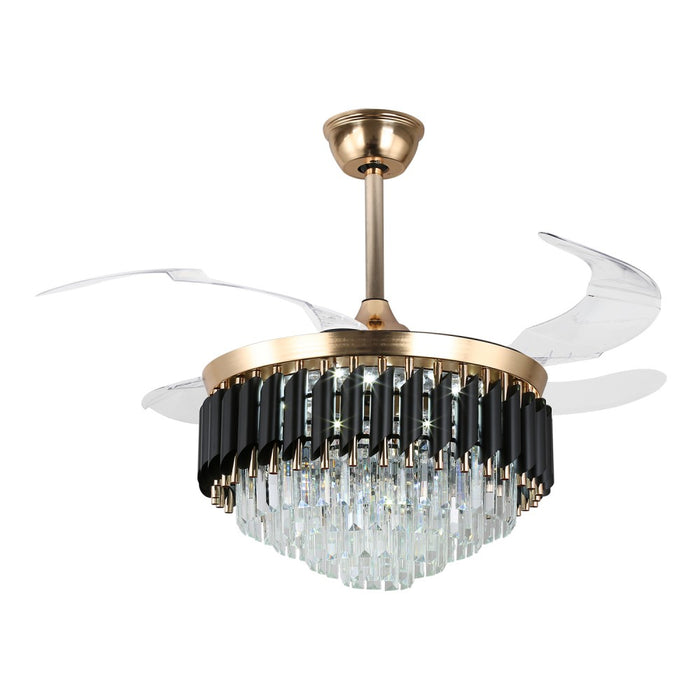 Windora Zephira 42" Crystal Chandelier DC Ceiling Fan w/ 3CCT LED Remote