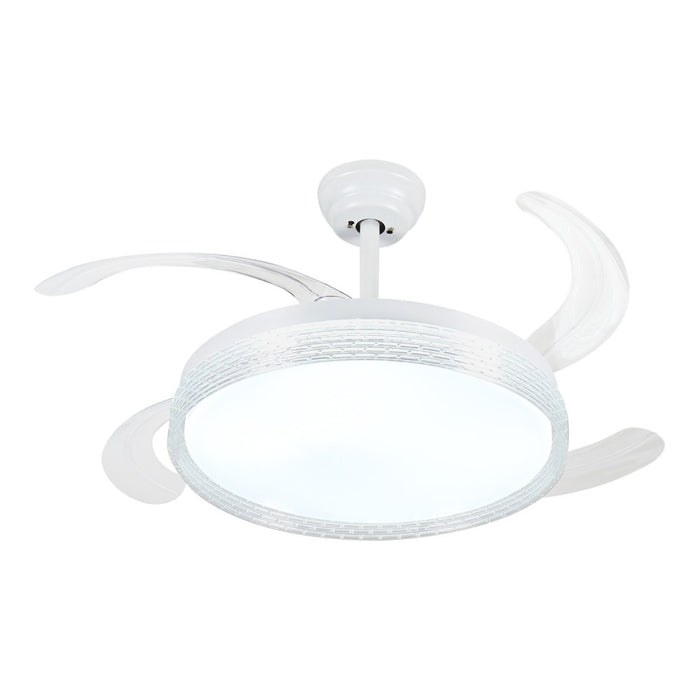 Windora Liora 42" White Weave DC Ceiling Fan w/ 3CCT LED Remote Control