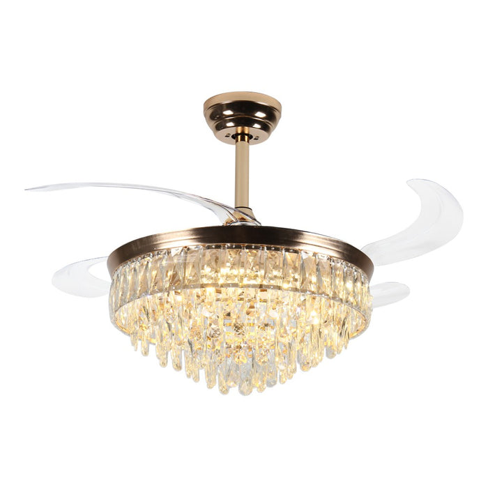Windora Seraphina 42" Crystal Cascade DC Ceiling Fan w/ 3CCT LED Remote Control