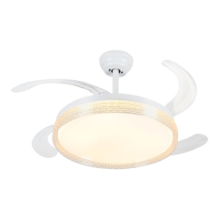 Windora Liora 42" White Weave DC Ceiling Fan w/ 3CCT LED Remote Control