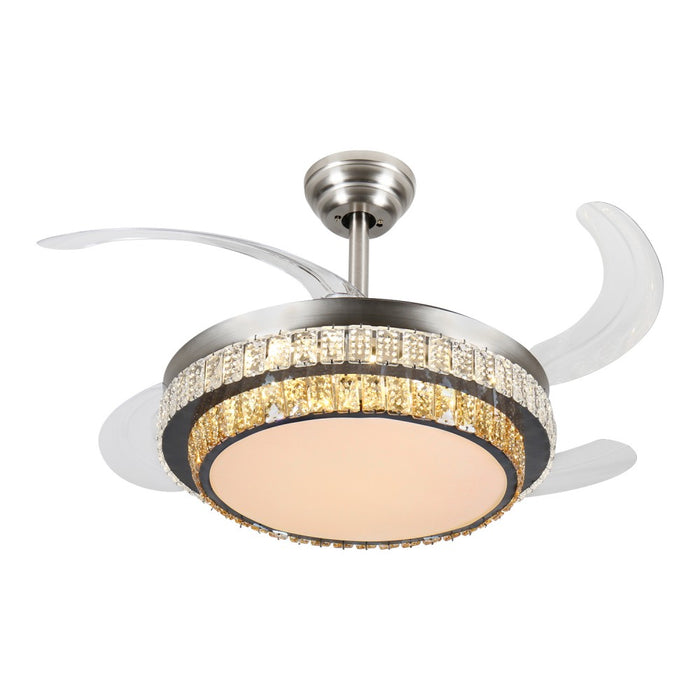 Windora Eloria 42" Dual-Tone Crystal DC Ceiling Fan w/ 3CCT LED Remote Control