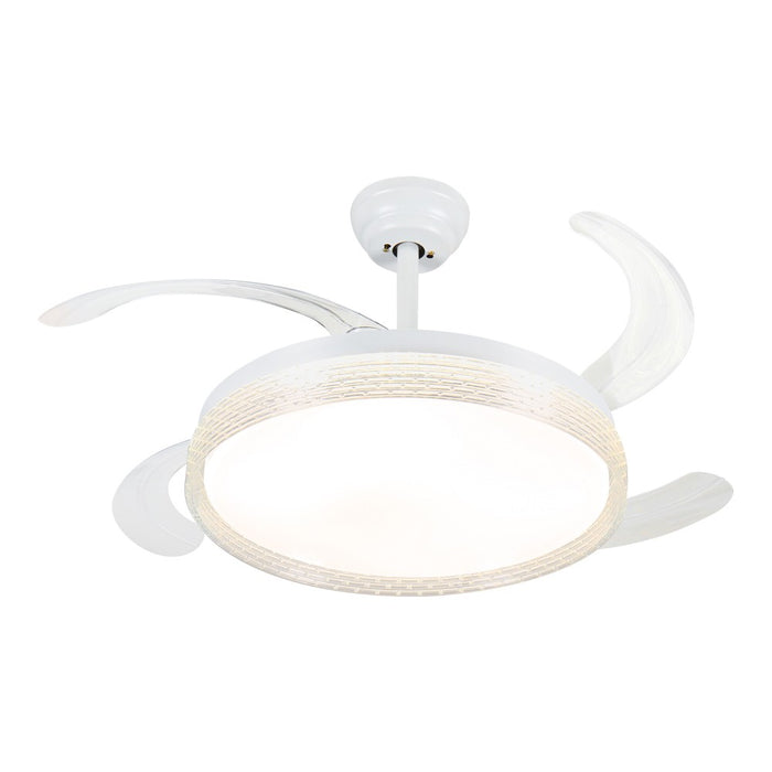 Windora Liora 42" White Weave DC Ceiling Fan w/ 3CCT LED Remote Control