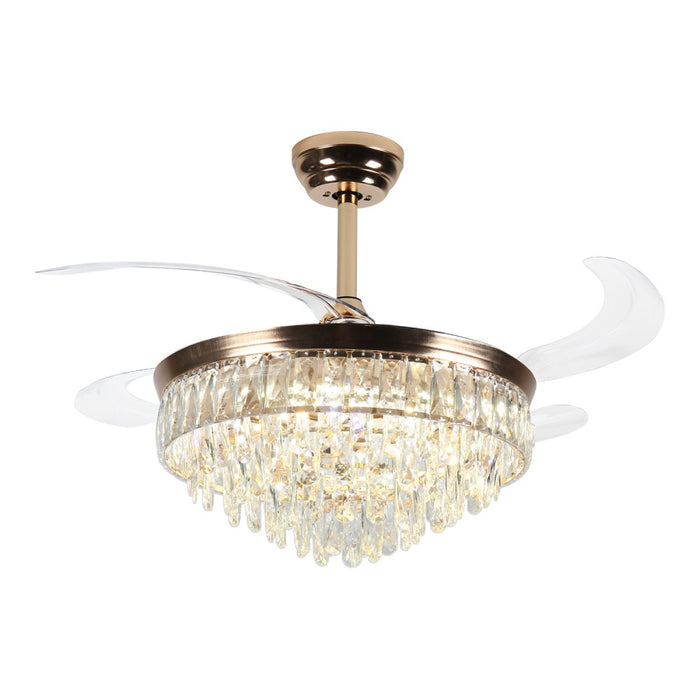 Windora Seraphina 42" Crystal Cascade DC Ceiling Fan w/ 3CCT LED Remote Control