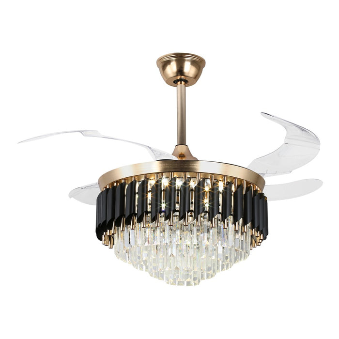Windora Zephira 42" Crystal Chandelier DC Ceiling Fan w/ 3CCT LED Remote