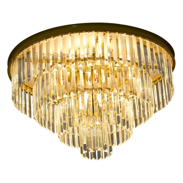 Brionne Crystal Tiered Flush Mount Chandelier 60/80cm Gold/Black