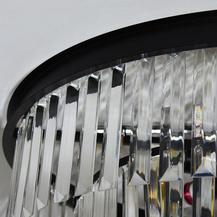 Brionne Crystal Tiered Flush Mount Chandelier 60/80cm Gold/Black