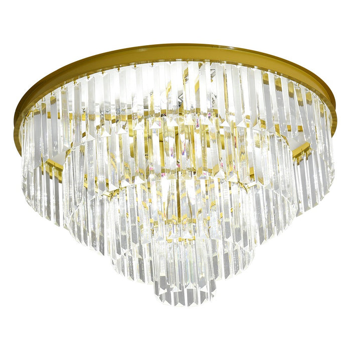 Brionne Crystal Tiered Flush Mount Chandelier 60/80cm Gold/Black