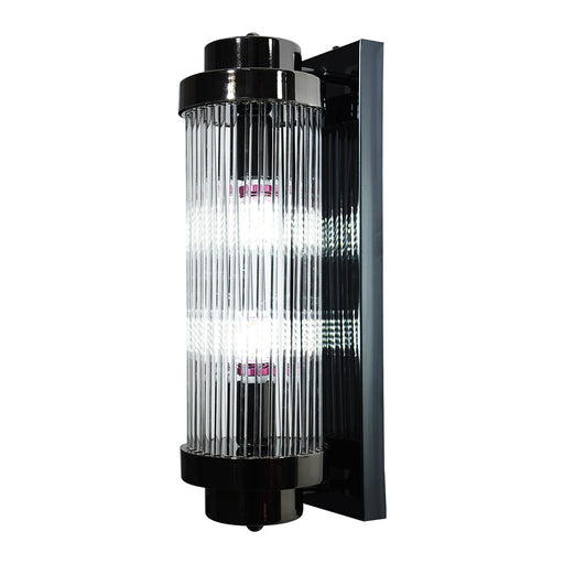 Eira Luxe ribbed glass indoor wall light in gold