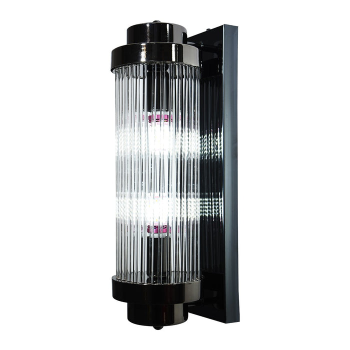 Eira Luxe Ribbed Glass Indoor Wall Light – Gold / Black