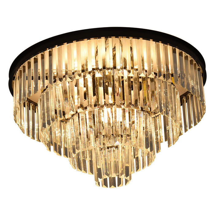 Brionne Crystal Tiered Flush Mount Chandelier 60/80cm Gold/Black