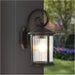 Malaga exterior wall sconce lantern with ribbed glass, matte black, IP44