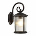 Malaga exterior wall sconce lantern with ribbed glass, matte black, IP44