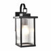 Monaco rectangular exterior wall lantern with ribbed glass, matte black, IP44