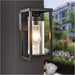 Oslo rectangular exterior wall lantern with clear ribbed glass, matte black, IP44
