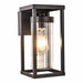 Oslo rectangular exterior wall lantern with clear ribbed glass, matte black, IP44