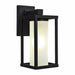 Valencia geometric exterior wall sconce with frosted glass cylinder, matte black, IP44