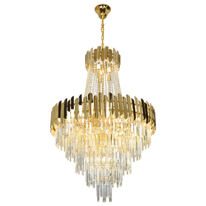 Aria 23-Light Gold Crystal Tiered Chandelier – 80cm