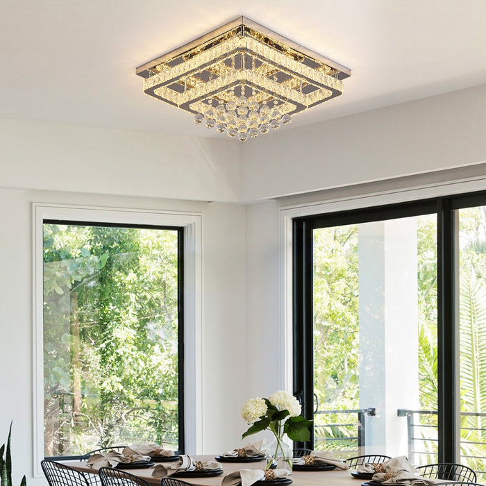 Mira 80W Tri-Colour Dimmable Crystal Chandelier – 62cm