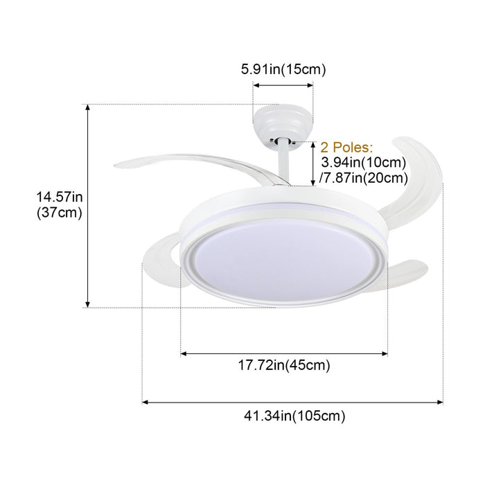 Windora Thalora 42" Modern DC Ceiling Fan w/ 3CCT LED Remote Control