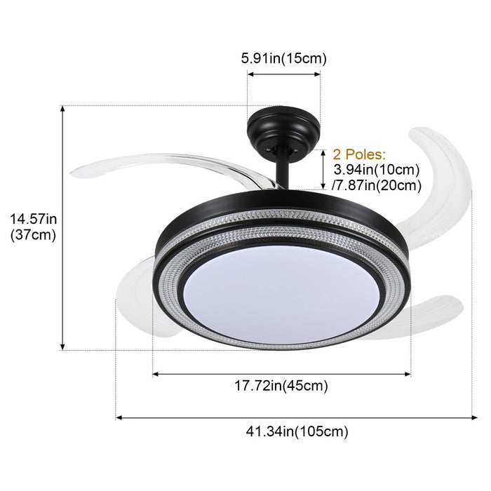 Windora Elvina 42" Modern DC Ceiling Fan w/ 3CCT LED Remote Control