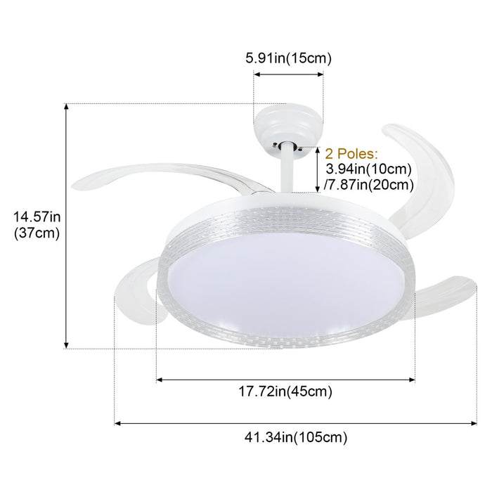 Windora Liora 42" White Weave DC Ceiling Fan w/ 3CCT LED Remote Control