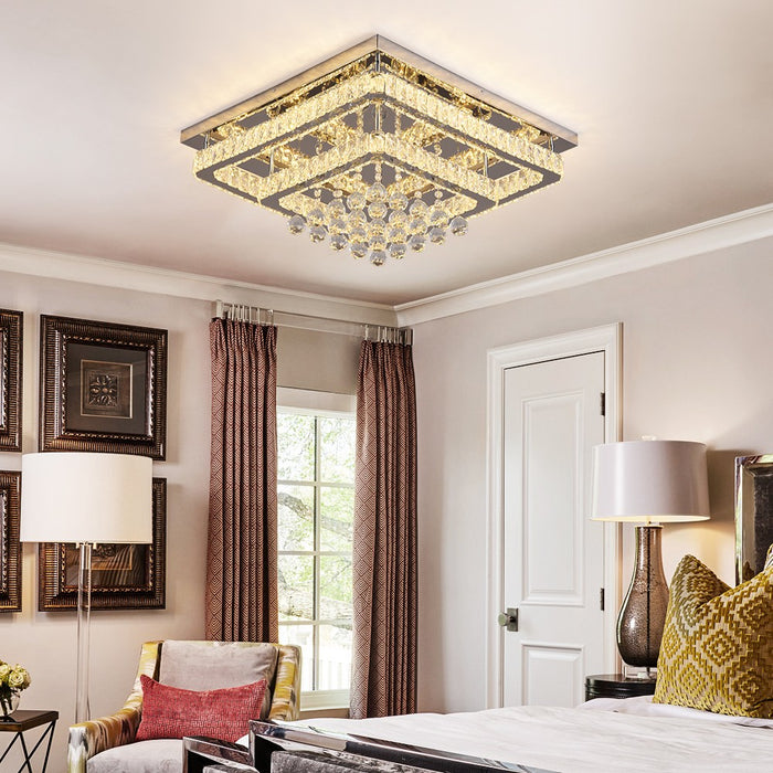 Mira 80W Tri-Colour Dimmable Crystal Chandelier – 62cm