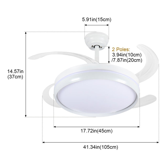 Windora Lyric 42" White Halo DC Ceiling Fan w/ 3CCT LED Remote Control