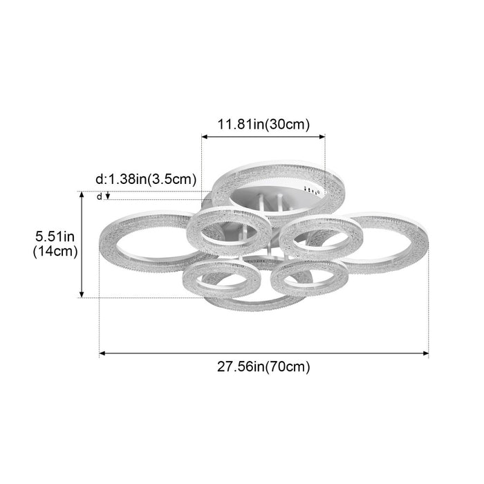 Sarita 104W Tri-Colour Dimmable Ceiling Light – 70 cm