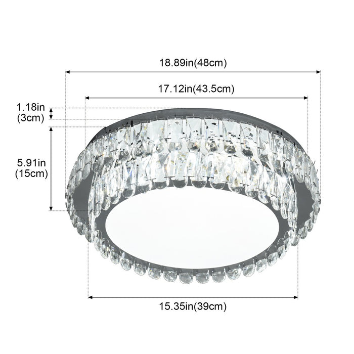 Virelle 60W Tri-Colour Dimmable Crystal Chandelier