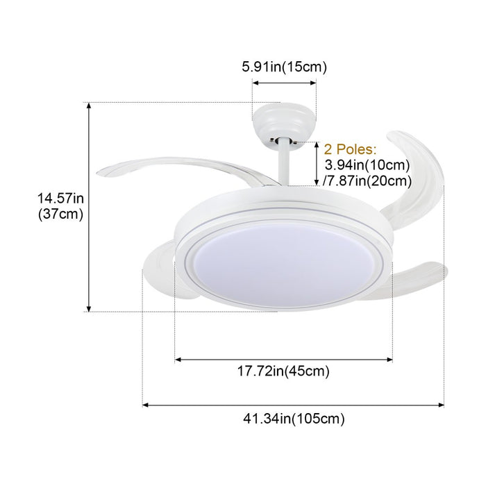 Windora Celeste 42" White Minimalist DC Ceiling Fan w/ 3CCT LED Remote Control