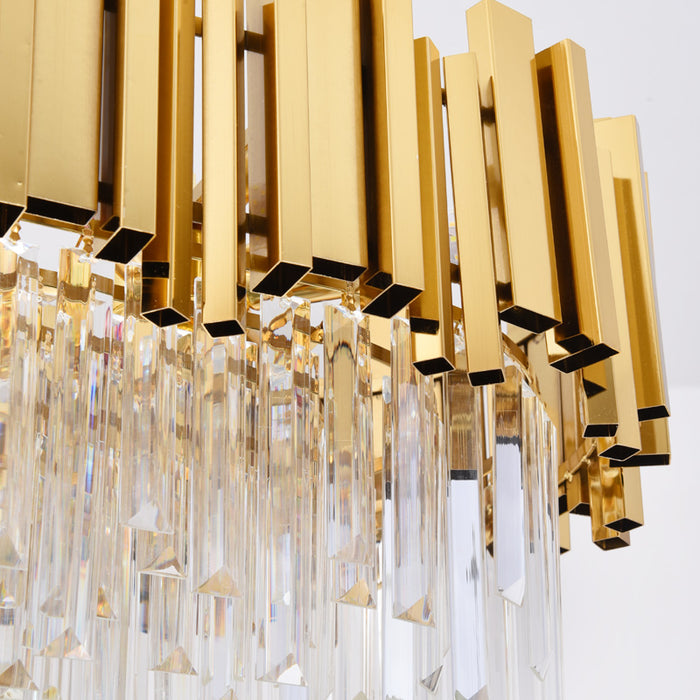 Modern Crystal Chandelier 3CCT Pendant Ceiling Island Light Linear Bulb Included