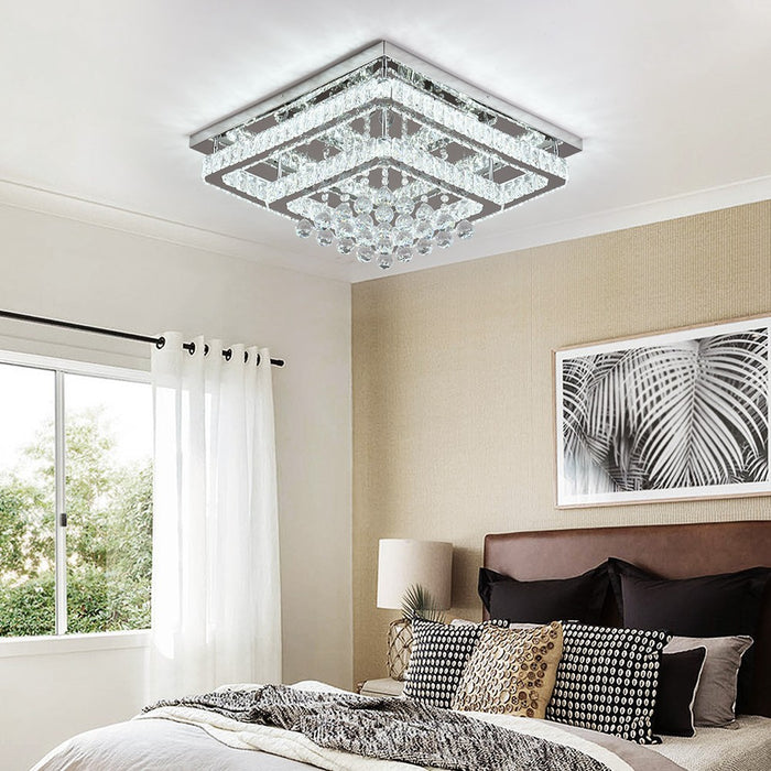 Mira 80W Tri-Colour Dimmable Crystal Chandelier – 62cm