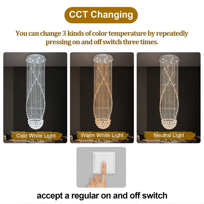 Marcellia Teardrop Chandelier 3CCT – 50cm / 60cm / 80cm