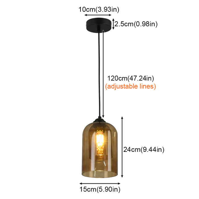 Amber Glass Dome Pendant