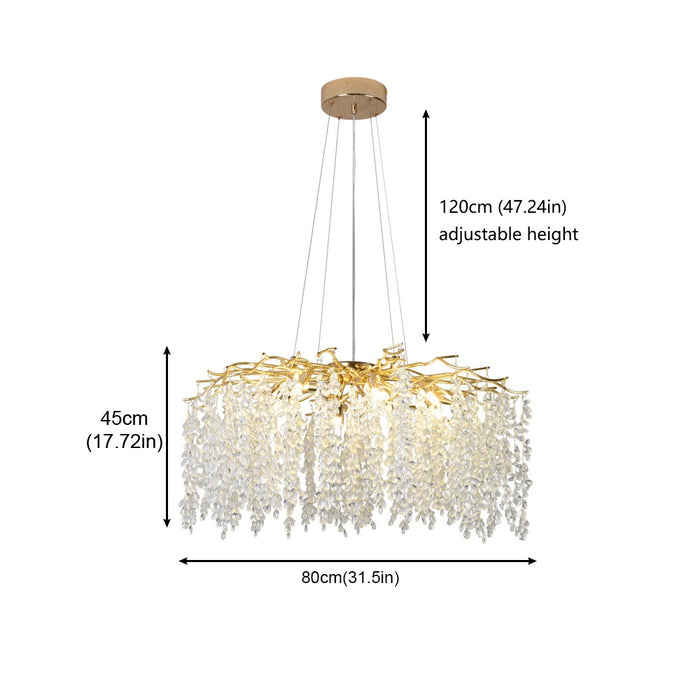 Golden Wisteria Crystal Chandelier